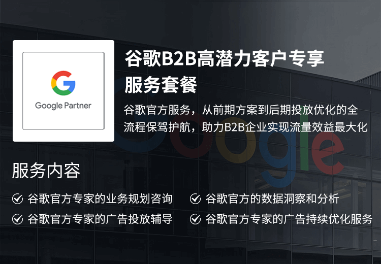 谷歌B2B高潜力客户专享服务套餐